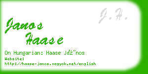 janos haase business card